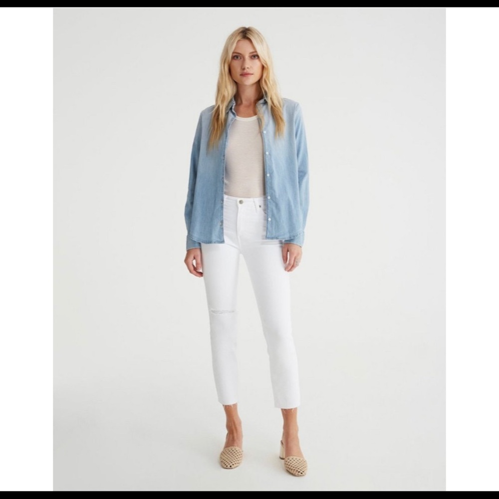 Isabelle Ripped High Waist Ankle Straight Jeans